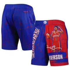 ミッチェルネス メンズ ボトムス ハーフパンツ・ショーツ ショートパンツ Mens Mitchell Ness Allen Iverson Royal Philadelphia 76ers Hardwのサムネイル