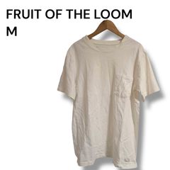 a2349 FRUIT OF THE LOOM ポケT 白T Mサイズ 100%コットン