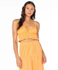 【送料無料】 ロキシー レディース シャツ トップス Juniors Sunset Mist Cotton SquareNeckline Top Muskmelonのサムネイル