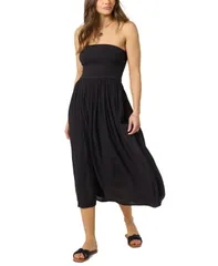 【送料無料】 オニール レディース ワンピース トップス Womens Piper Strapless Smocked Midi Dress Black