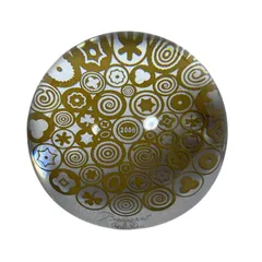 【美品】Baccarat バカラ 2008年 ペーパーウェイト 金彩 限定100個 シリアル刻印あり ガラスオブジェ 置物 コレクション 希少
