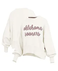 【送料無料】 プレスボックス レディース パーカー・スウェット アウター Womens Cream Oklahoma Sooners Chelsea Oversized Pullover Sweatshirt Cream