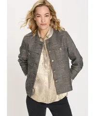 【送料無料】 オルセン レディース ジャケット・ブルゾン アウター Womens Collarless Sparkle Jacket with Gold Buttons Black