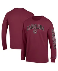 【送料無料】 チャンピオン メンズ Tシャツ トップス Mens Garnet South Carolina Gamecocks Arch Over Logo 2Hit Long Sleeve TShirt Garnet