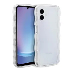 Casesmo Galaxy A25 5G ケース かわいい SC-53F スマホケース うねうね 透明 人気 全面保護 ギャラクシー A25 5G カバー 耐衝撃 滑り止め 薄型 軽量 TPU 波状フレーム 可愛い 落下防止 ワイヤレス充電対応，クリア 1