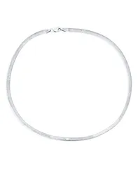 【送料無料】 ブリング レディース ネックレス・チョーカー・ペンダントトップ アクセサリー 925 Sterling Silver 35 mm Flat Omega Snake Flexible Herringbone Collar Necklace Silv