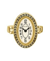 [Free Shipping] Bulova Women's Archive Gold Tone Stainless Steel Expansion Ring Watch 25.5mm Gold Tone