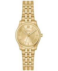 [Free Shipping] Hugo Boss Women's Graceful Mina Quartz Ionic Plated Thin Gold Steel Watch 25mm G