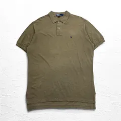 Polo by Ralph Lauren 90年代 ポロシャツ L カーキ コットン 鹿の子 スモールポニー刺繍