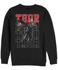 フィフスサン メンズ アウター パーカー・スウェット クルーネック フリース Fifth Sun Marvel Mens Avengers Endgame Thor Action Pose Crewneck Fleece Black ブラック