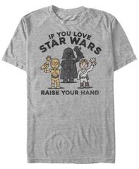 피프스 선 남성 탑스 티셔츠 Fifth Sun Star Wars Mens Classic Raise Your Hand Short Sleeve TShirt Gray 그레이