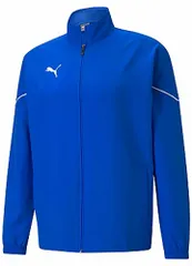 プーマ PUMA サッカー チームライズ TEAMRISE ウーブンジャケット メンズ ウィンドブレーカー トレーニングウェア シャカシャカ 長袖 アウター スポーツウェア ワンポイント  657644 02 エレクトリックブルー×レ