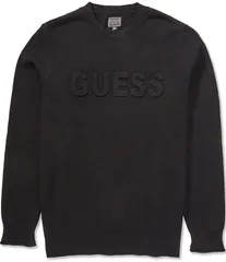 ゲス メンズ アウター ニット・セーター セーター ロゴ Guess 3D Logo Long Sleeve Sweater Jet Black ブラックのサムネイル