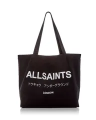 オールセインツ レディース バッグ ロゴ ALLSAINTS Underground Logo Tote Black Charcoal ブラック