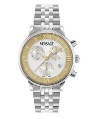 [Free Shipping] Versace Women's Classic Silver Stainless Steel Bracelet Watch 38mm Silver