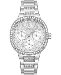 [Free Shipping] Donna Karan New York Women's Watch Accessory Women's Silver Crystal Covered Dial Crystal Bezel Stainless Steel Bracelet Multifunctional W
