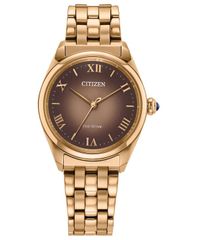 [Free Shipping] Citizen Women's Classic Rose Gold Tone Stainless Steel Bracelet Watch 33mm Rose Gold