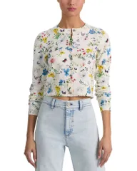 アリスアンドオリビア レディース アウター カーディガン クロップド Alice and Olivia Carson Cropped Cardigan Twisted Vines Comboのサムネイル
