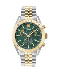 [Free Shipping] Versace Men's Athletic Two-Tone Stainless Steel Bracelet Watch 44mm Twotone