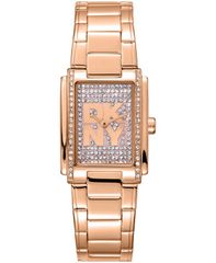 [Free Shipping] Donna Karan New York Women's Watch Accessory Women's Crustal Dial Crystal Accented Dial Red Gold Tone Stainless Steel Bracelet Watch 23 x