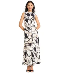 【送料無料】 マギーロンドン レディース ワンピース トップス Womens Mock Neck Dress IvoryMocha