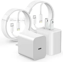 iPhone 充電器 純正 20W PD 急速 [2個セット/Apple MFi・PSE認定] USB C - Lightning ケーブル 2m付き Type C スマホ 電源アダプター タイプC アイフォン充電器 Phone14/13/1 2f649548
