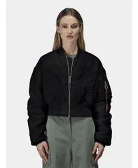 【送料無料】 アルファインダストリーズ レディース ジャケット・ブルゾン アウター Womens Cropped Ma1 Flight Jacket W Blackのサムネイル