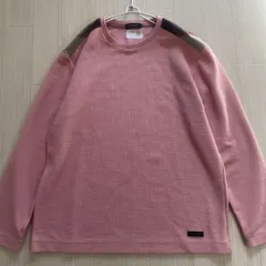 美品【L】 ブラックレーベルクレストブリッジ ニットセーター 薄手 チェック柄 春ニット ピンク BLACK LABEL CRESTBRIDGE メンズ G0222