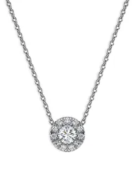 スワロフスキー レディース アクセサリー ネックレス・チョーカー・ペンダントトップ レース Swarovski Eternity Certified Lab Grown Diamond Halo Pendant Necklace 15871787 Silver