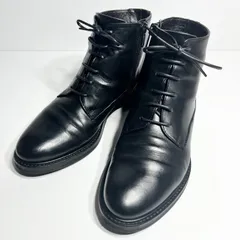 GINZA Kanematsu 銀座かねまつ イタリア製 レザー サイドジップ アンクルブーツ 黒 34（約21.5〜22cm）