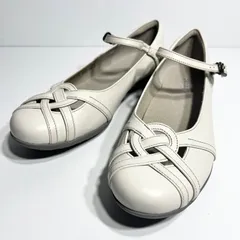 【美品】asics walking アシックス ペダラ パンプス メリージェーン WP276N 22.5cm アイボリー 本革