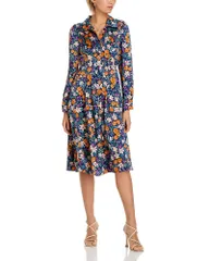 グラシア レディース トップス ワンピース フラワー柄 フラワー Gracia Floral Button Dress Navy ネイビー