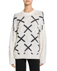セオリー レディース アウター ニット・セーター ウール Theory Wool Boucle Sweater White Multi ホワイト