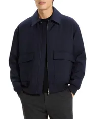 セオリー メンズ アウター ジャケット・ブルゾン ウール Theory Modern Aviator Jacket in Dapper Wool Baltic