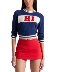 アリスアンドオリビア レディース アウター ニット・セーター Alice and Olivia Carolann Sweater IndigoMulti インディゴのサムネイル