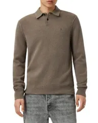 オールセインツ メンズ アウター ニット・セーター レギュラーフィット ポロシャツ ALLSAINTStatten Regular Fit Polo Collar Sweater Dusky Greeのサムネイル