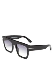 トム・フォード レディース アクセサリー サングラス・アイウェア Tom Ford Womens Renee Flat Top Sunglasses 52mm shiny black gradient smoke ブラックのサムネイル