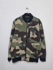 QUIKSILVER(クイックシルバー) キルティング裏地 ミリタリー オーバーサイズ ブルゾン ジップアップ ジャケット / メンズ M