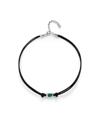 ウノデ 50 レディース アクセサリー ネックレス・チョーカー・ペンダントトップ レース レザー UNOde50 Crystal Leather Necklace Silver シルバー