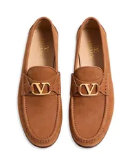 ヴァレンティノ レディース シューズ スリッポン・ローファー スエード ローファー ロゴ Valentino Garavani VLogo Signature Suede Loafers Tabaccのサムネイル