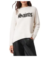 オールセインツ レディース アウター ニット・セーター AllSaints Crew Chalk WhiteBlack ホワイトのサムネイル