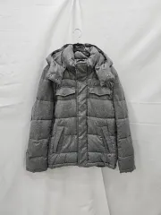 人材派遣 フード ダウンジャケット ブルゾン グレー L 667