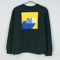 THE NORTH FACE ザ・ノース・フェイス メンズ BIGパッチ 起毛 ラウンドスウェット ダークグリーン 100 (HU19156)