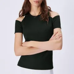 新品 ZARA ザラ カットオフ オフショルダー 半袖 Tシャツ