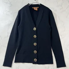 トリーバーチ 金ボタン カーディガン ウール 長袖 黒 ブラック TORY BURCH レディース B2033のサムネイル