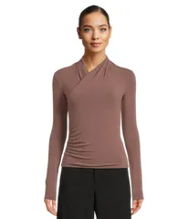 ヴィンス レディース トップス シャツ Vince Long Sleeve Fixed Wrap Top Smoky Berryのサムネイル