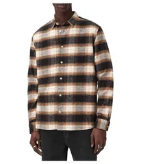 オールセインツ メンズ アウター ニット・セーター シャツ AllSaints Mercy Long Sleeve Shirt Rusty Orange オレンジのサムネイル