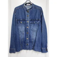 新商品* naning9 ルーズフィット デニムシャツ デニムナンバン デニムジャケット シャトル デキ