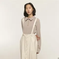 MISCHIEF(ミスチーフ) ストラップ ボタンアップ ロング スカート