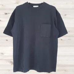 B1857 オリヒカ ORIHICA Tシャツ 半袖 カットソー ブラック 黒系 コットン 綿 胸ポケット 無地 シンプル 着回し